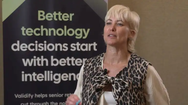 Emma Rees speaking at the Validify Retail AI Forum